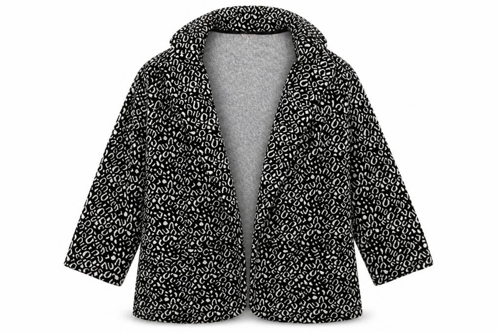 Papaya Womens Black Animal Print  Jacket  Size 12