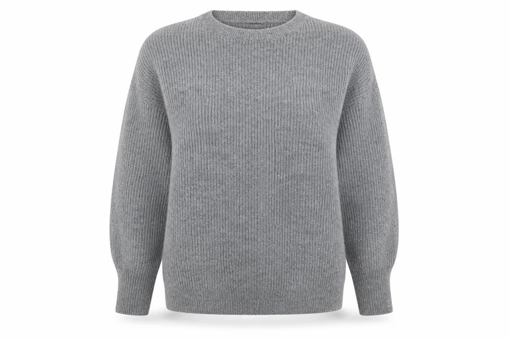 Primark Womens Grey Crew Neck  Acrylic Pullover Jumper Size 12
