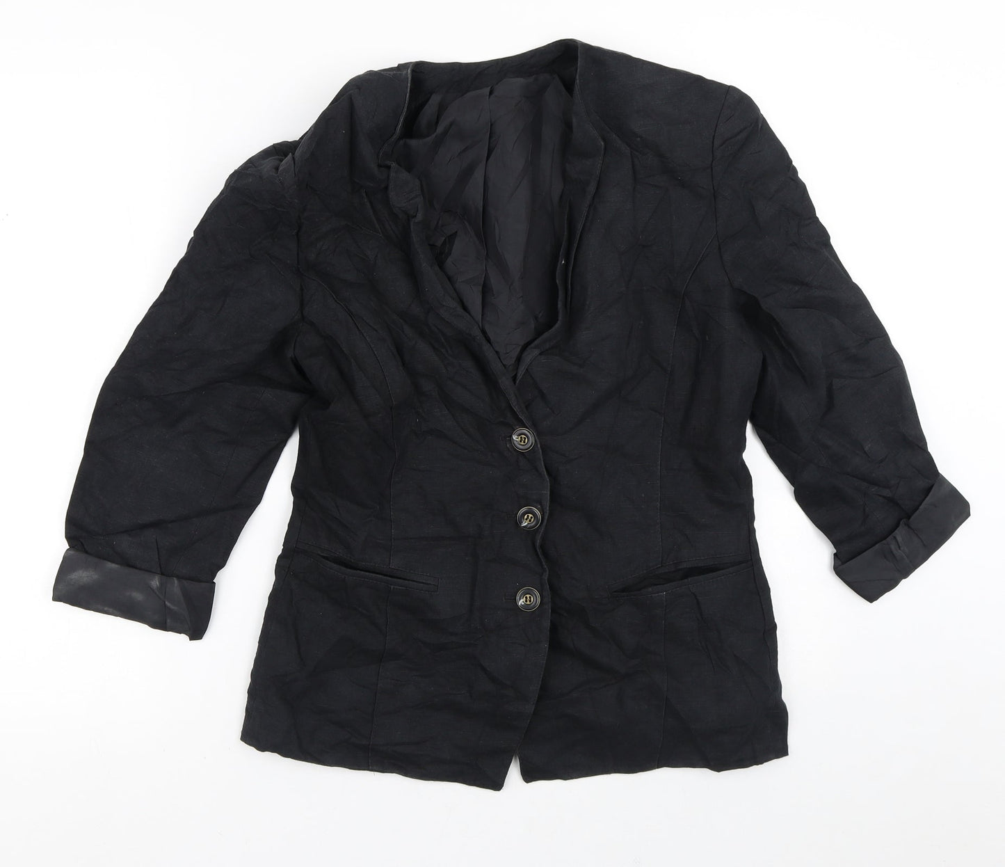 St Michael Womens Black   Jacket Blazer Size 10