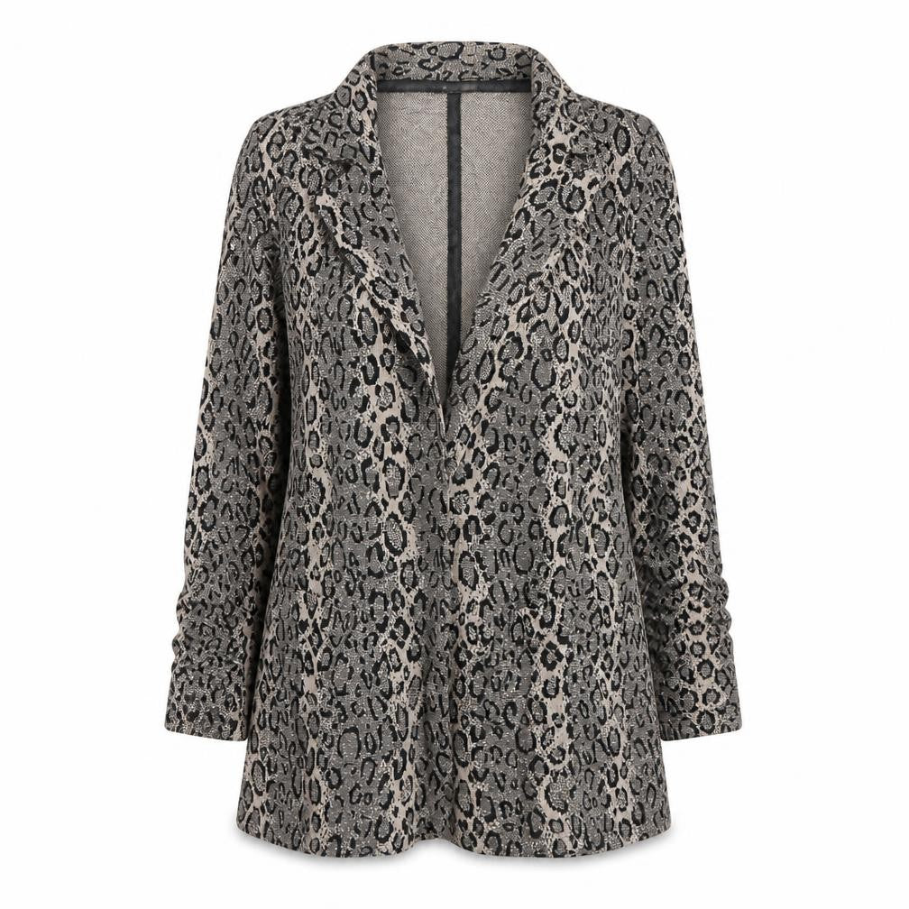 Next Womens Brown V-Neck Animal Print Acrylic Cardigan Jumper Size 8