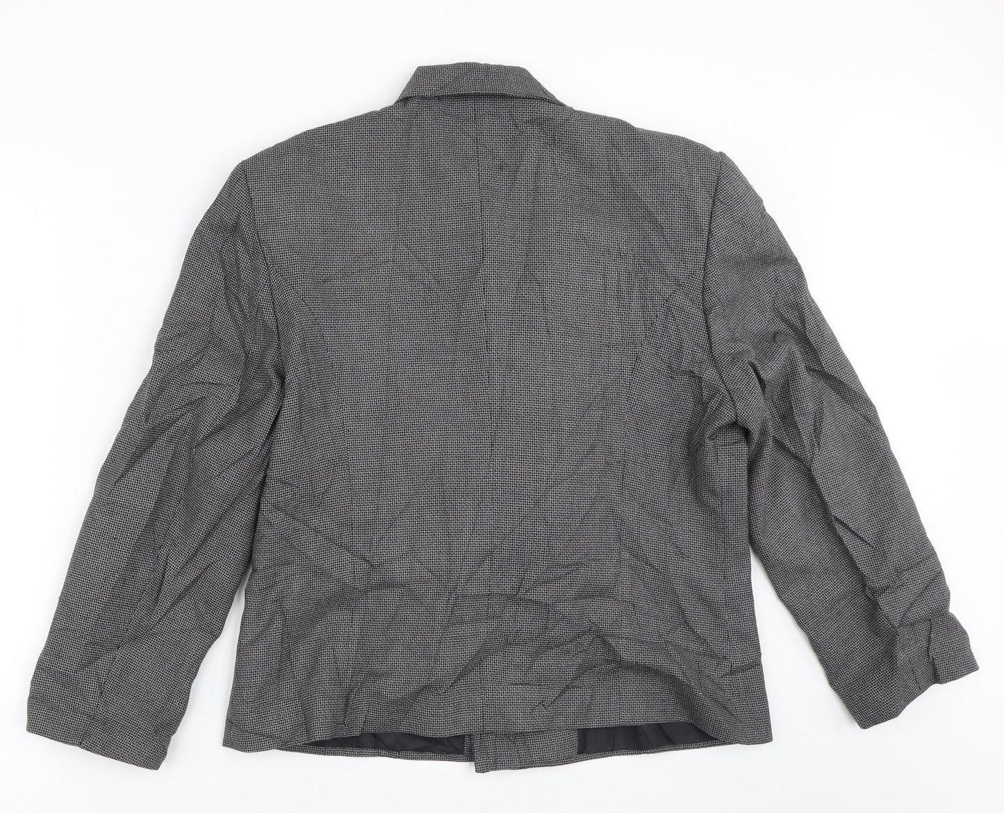 Preworn Womens Grey Geometric  Jacket Blazer Size M