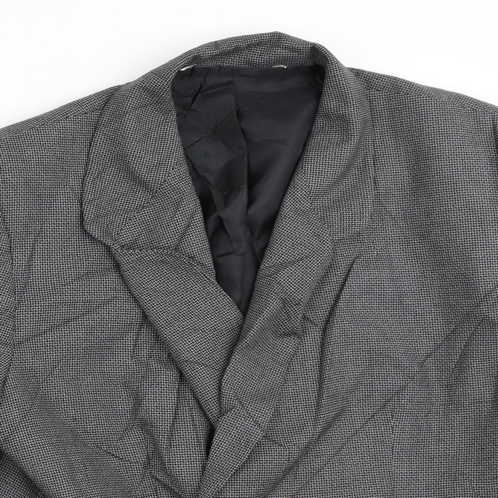 Preworn Womens Grey Geometric  Jacket Blazer Size M