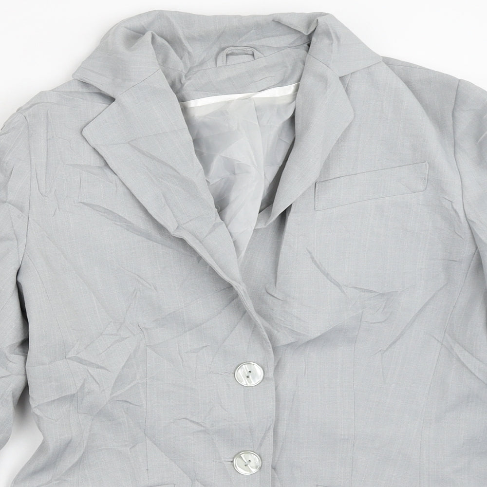 New Look Womens Grey Striped  Jacket Blazer Size M