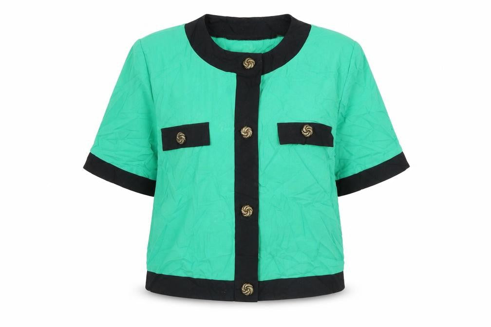 Preworn Womens Green Striped  Jacket  Size 14