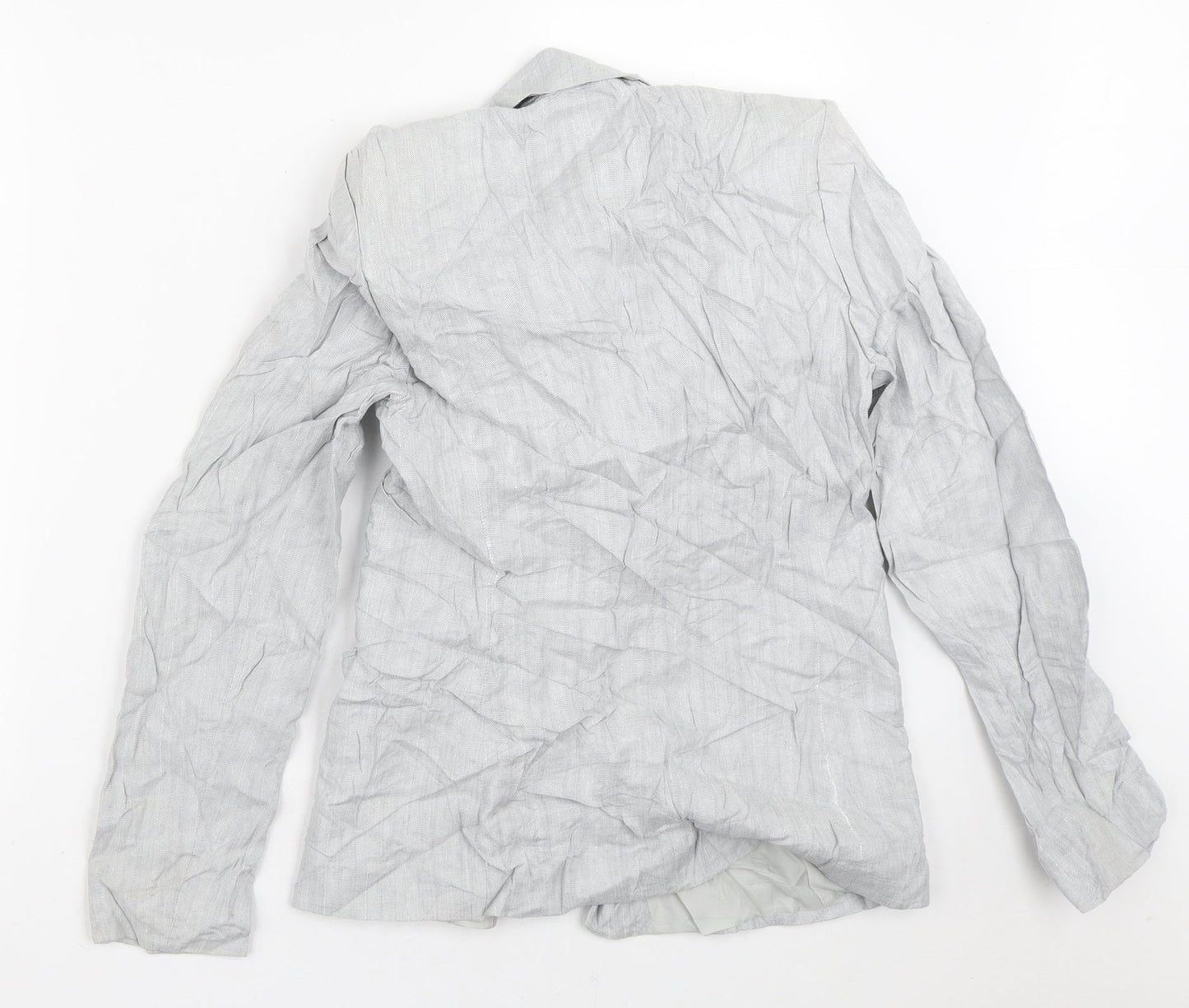 Marks and Spencer Womens Grey Striped  Jacket Blazer Size 12