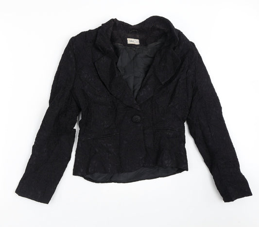 BHS Womens Black Floral  Jacket Blazer Size 10
