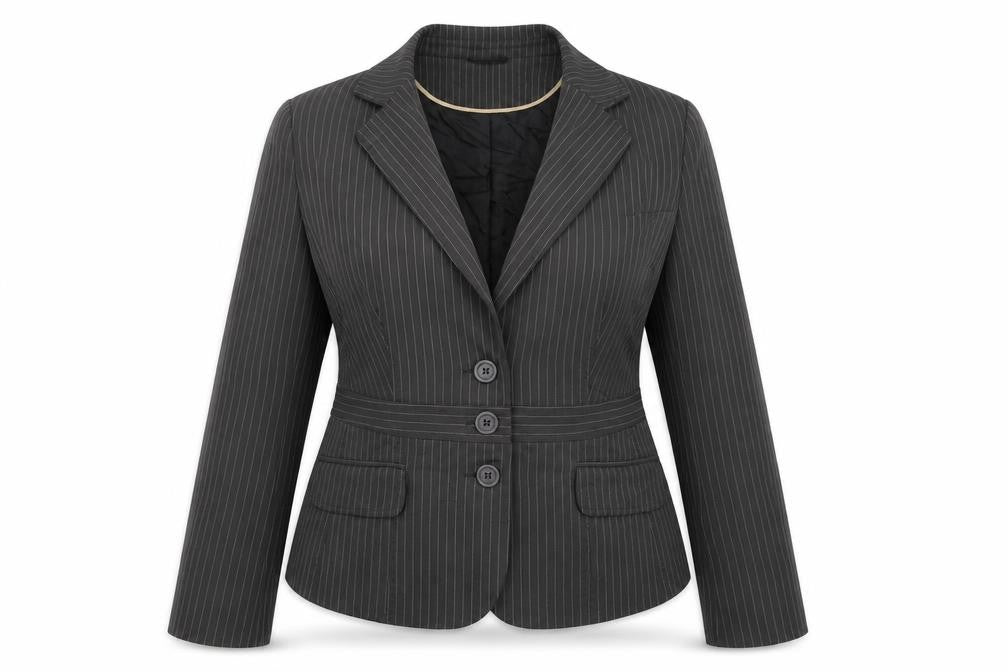 South Womens Brown Striped  Jacket Blazer Size 16