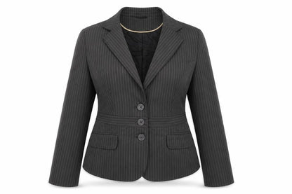 South Womens Brown Striped  Jacket Blazer Size 16