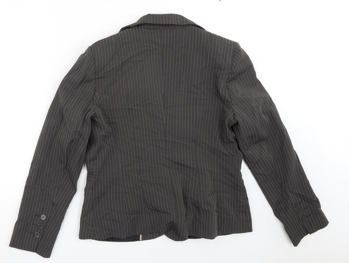 South Womens Brown Striped  Jacket Blazer Size 16