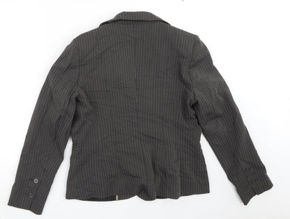 South Womens Brown Striped  Jacket Blazer Size 16