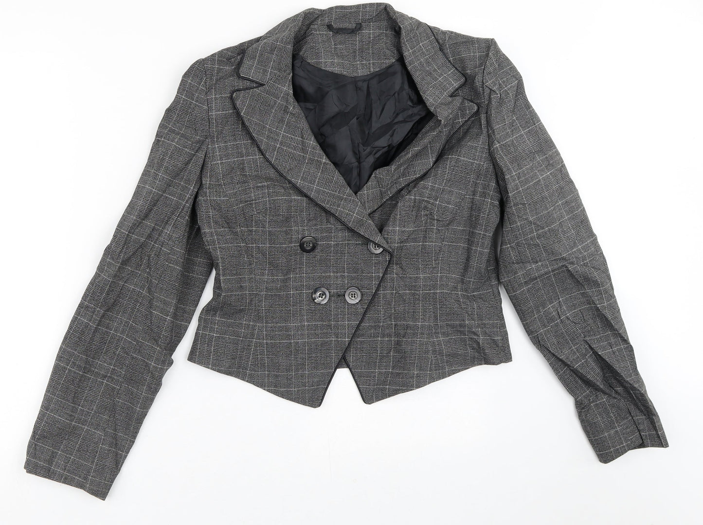 Dorothy Perkins Womens Grey Plaid  Jacket Blazer Size 12