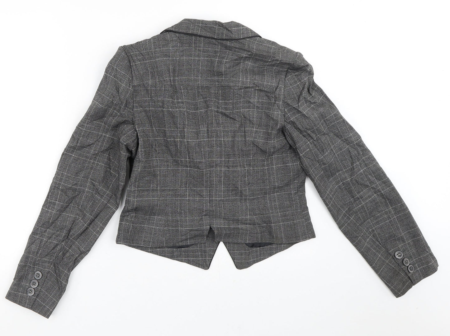 Dorothy Perkins Womens Grey Plaid  Jacket Blazer Size 12