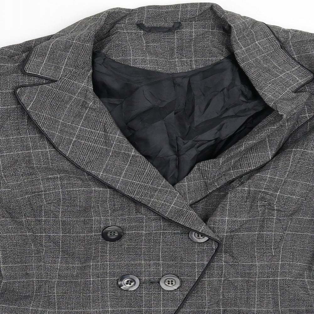 Dorothy Perkins Womens Grey Plaid  Jacket Blazer Size 12