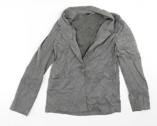 Divided Womens Grey Striped  Jacket Blazer Size 10
