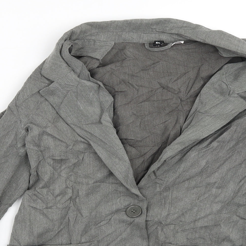 Divided Womens Grey Striped  Jacket Blazer Size 10