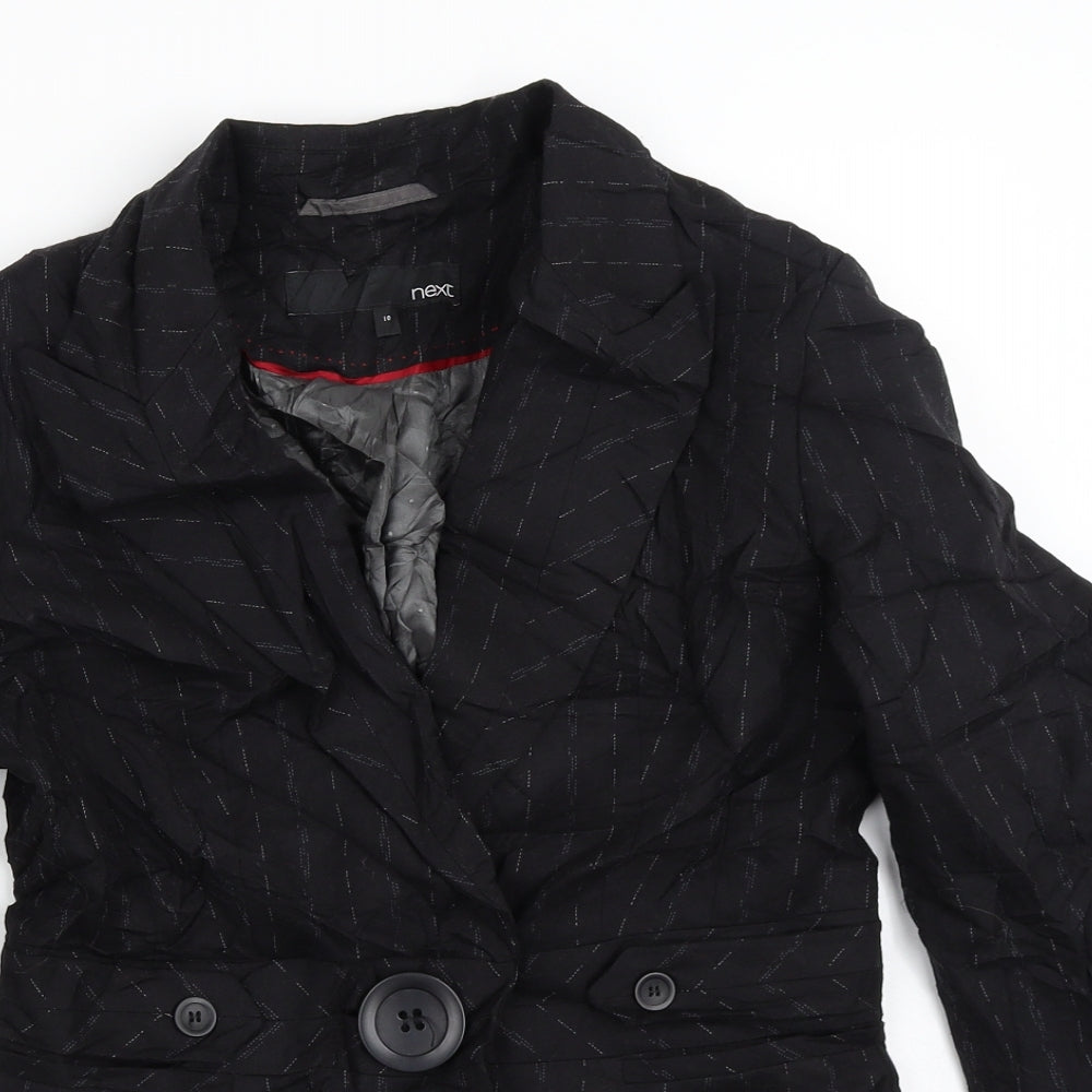 NEXT Womens Black Striped  Jacket Blazer Size 10