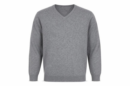 Burton Mens Grey V-Neck  Cotton Henley Jumper Size XL