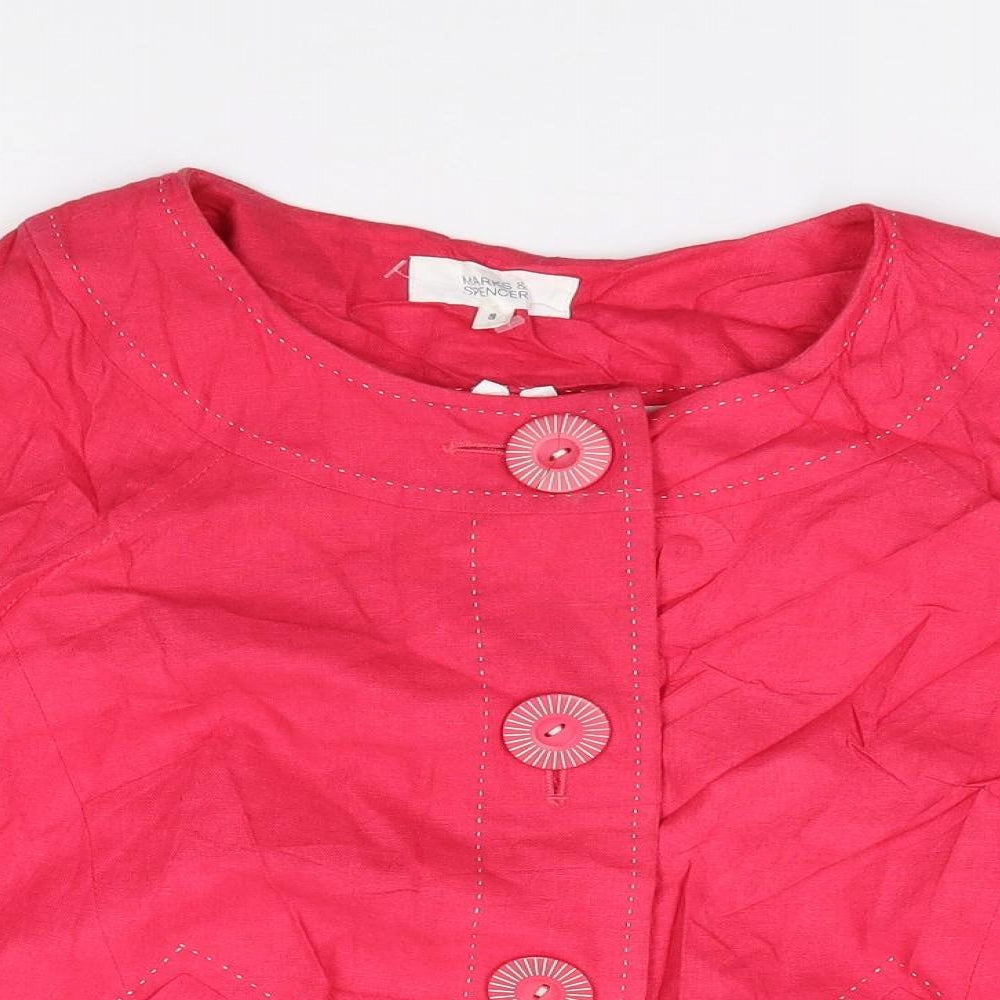 Marks and Spencer Womens Pink   Jacket  Size 8  Button