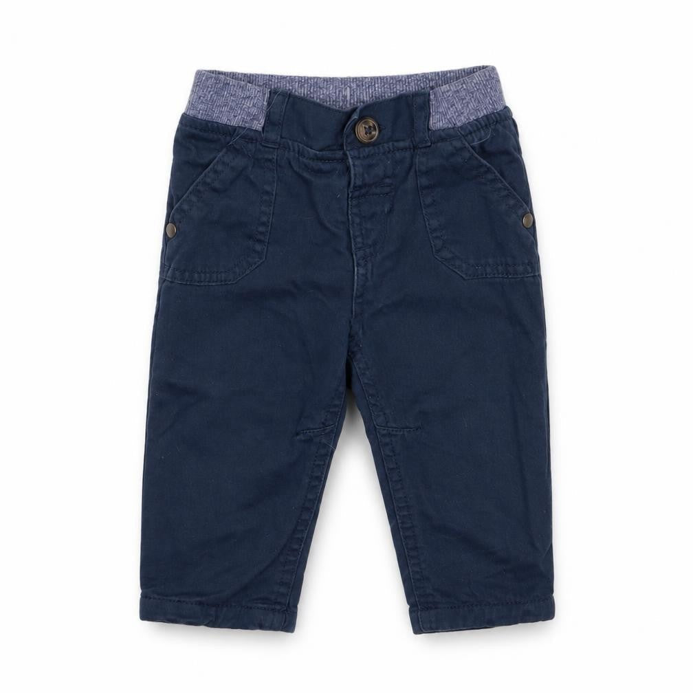 F&F Boys Blue  Cotton Cargo Jeans Size 3-6 Months  Button