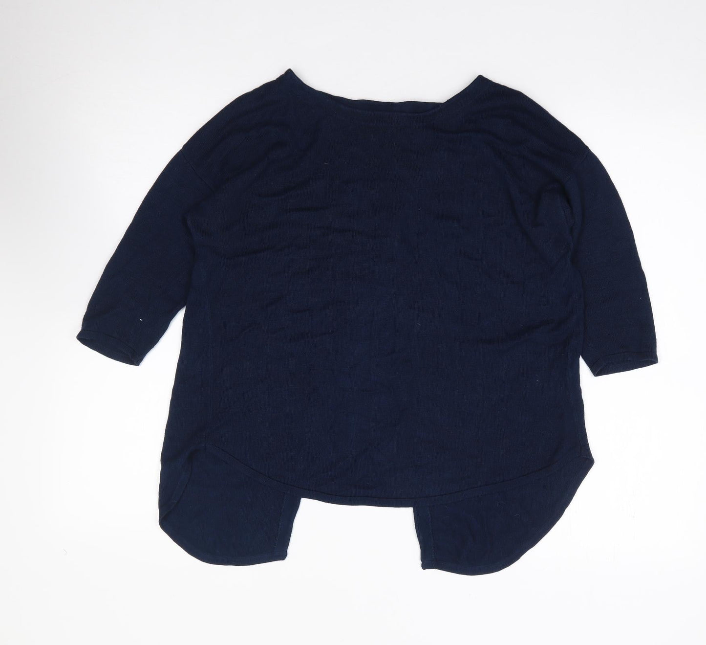 Oasis Womens Blue Round Neck  Viscose Pullover Jumper Size S