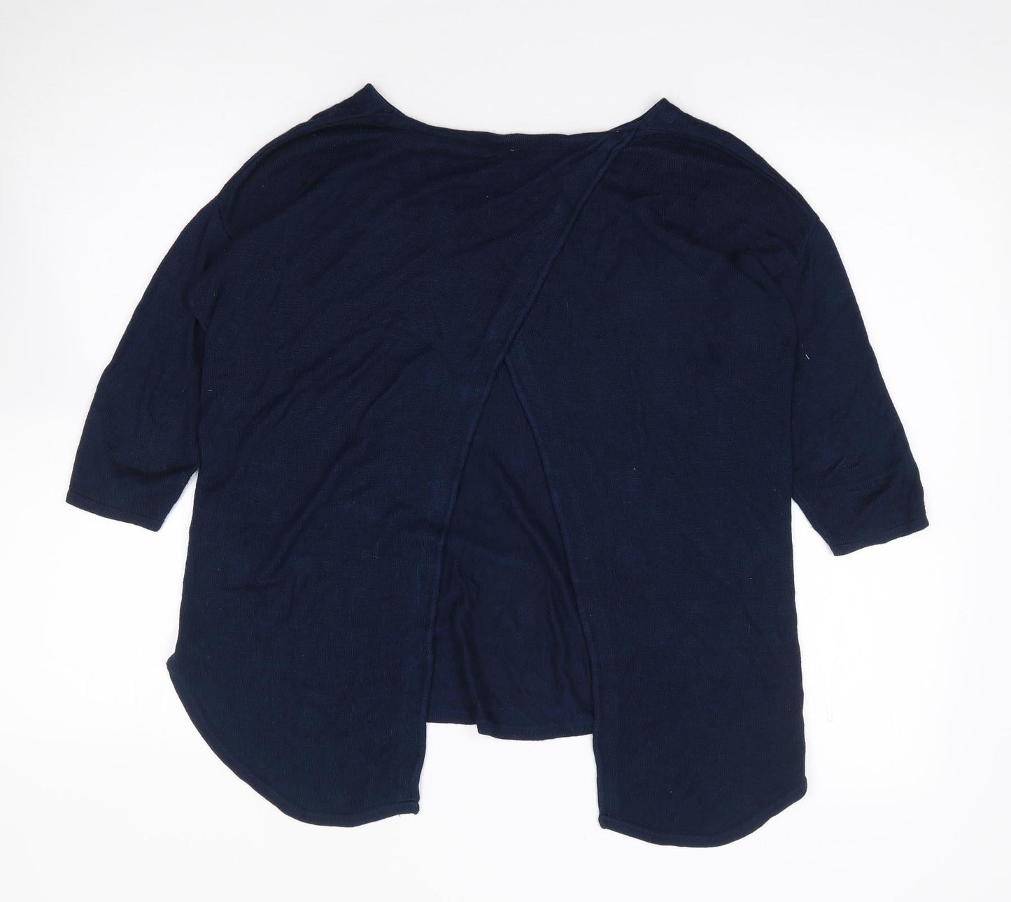 Oasis Womens Blue Round Neck  Viscose Pullover Jumper Size S