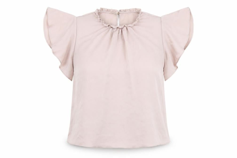 Preworn Womens Pink  Polyester Basic Blouse Size M Round Neck