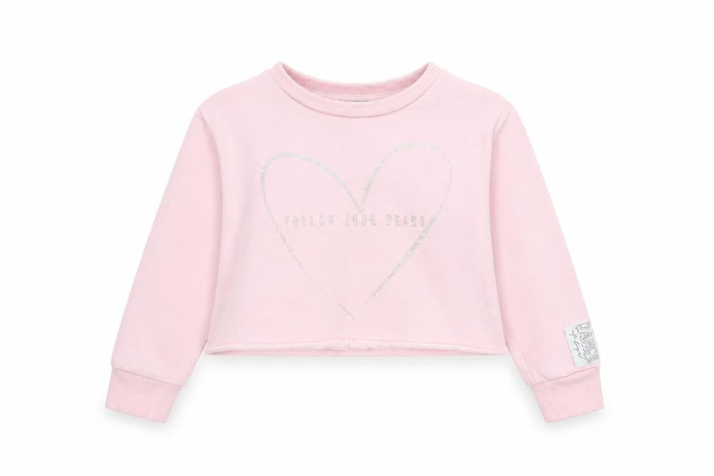George Girls Pink  Cotton Pullover Sweatshirt Size 4-5 Years  Pullover - Follow your heart