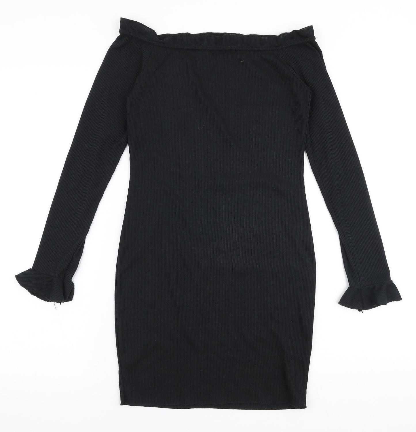 Edge Street Womens Black  Polyester Bodycon  Size 8  Off the Shoulder Pullover