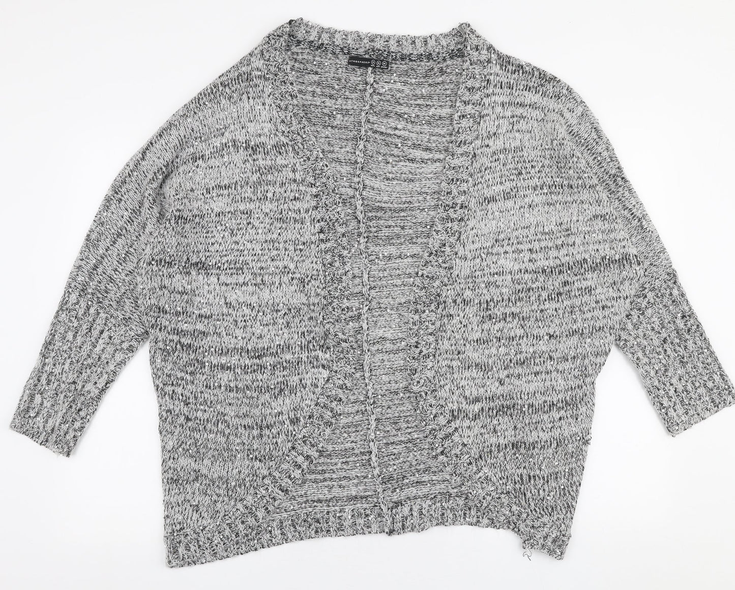 Atmosphere Womens Grey V-Neck  Polyester Cardigan Jumper Size M