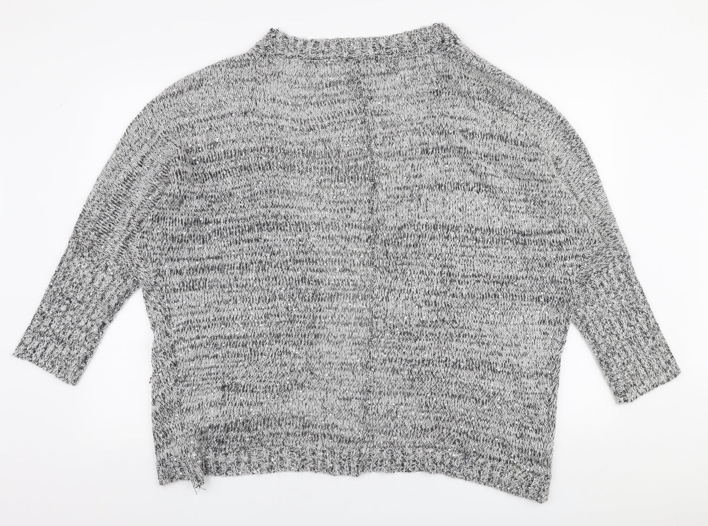 Atmosphere Womens Grey V-Neck  Polyester Cardigan Jumper Size M