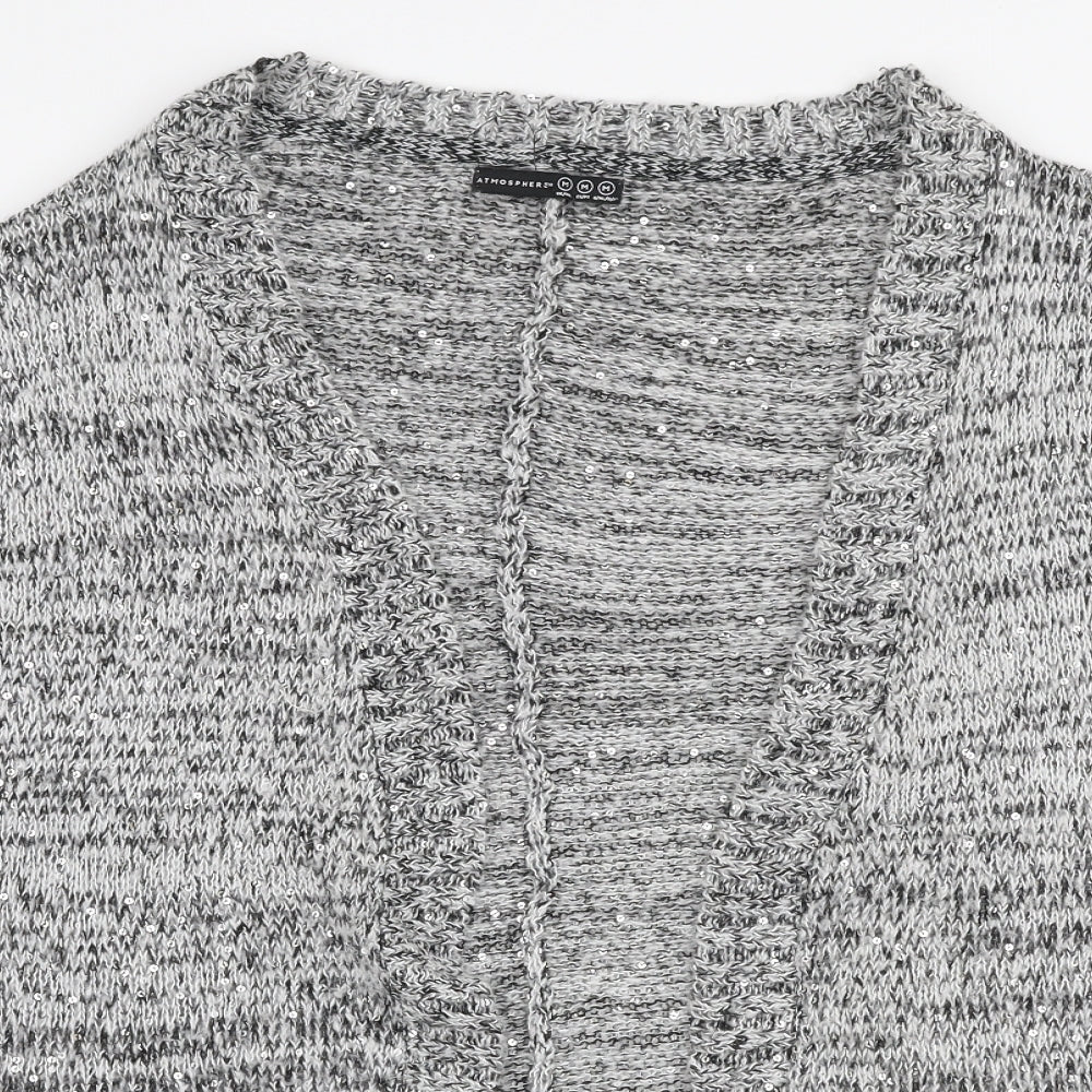 Atmosphere Womens Grey V-Neck  Polyester Cardigan Jumper Size M