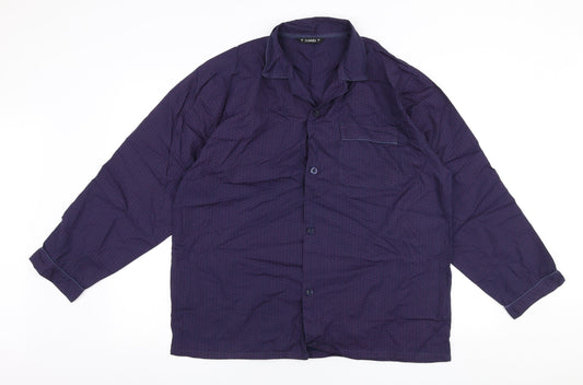 Dunnes Stores Mens Purple Geometric Cotton  Button-Up Size L Collared Button