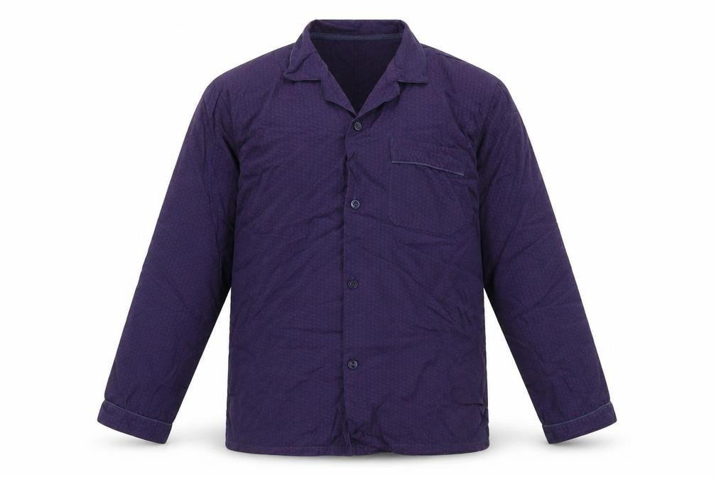 Dunnes Stores Mens Purple Geometric Cotton  Button-Up Size L Collared Button
