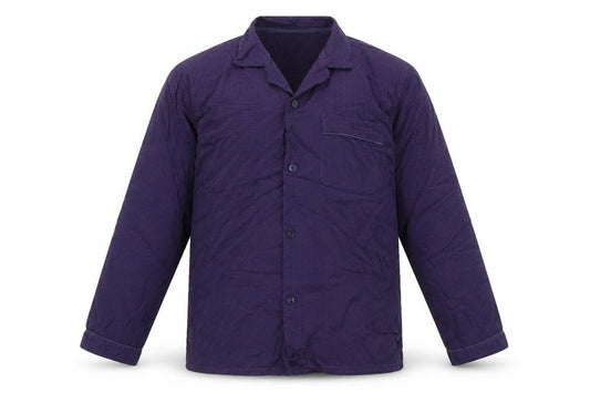 Dunnes Mens Purple Geometric Cotton  Button-Up Size L Collared Button