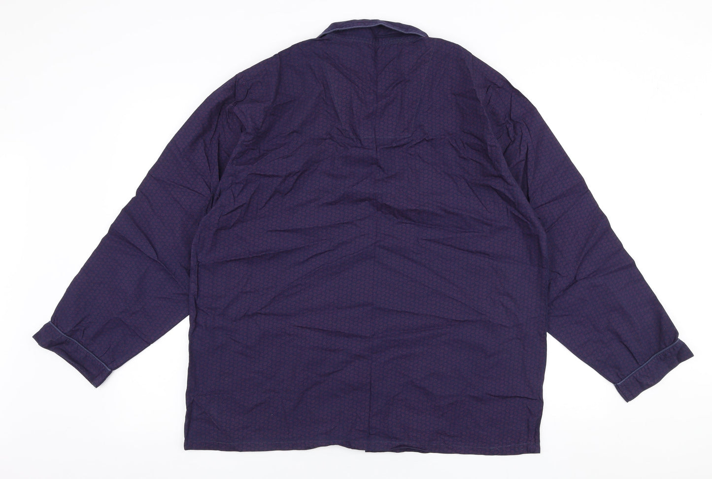 Dunnes Stores Mens Purple Geometric Cotton  Button-Up Size L Collared Button