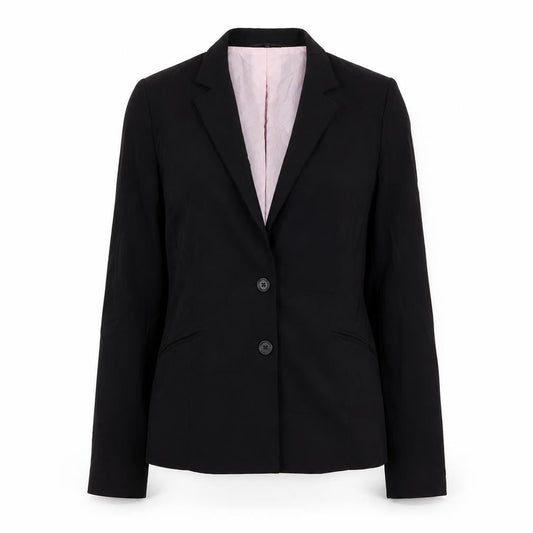 B Womens Black  Polyester Jacket Suit Jacket Size 14