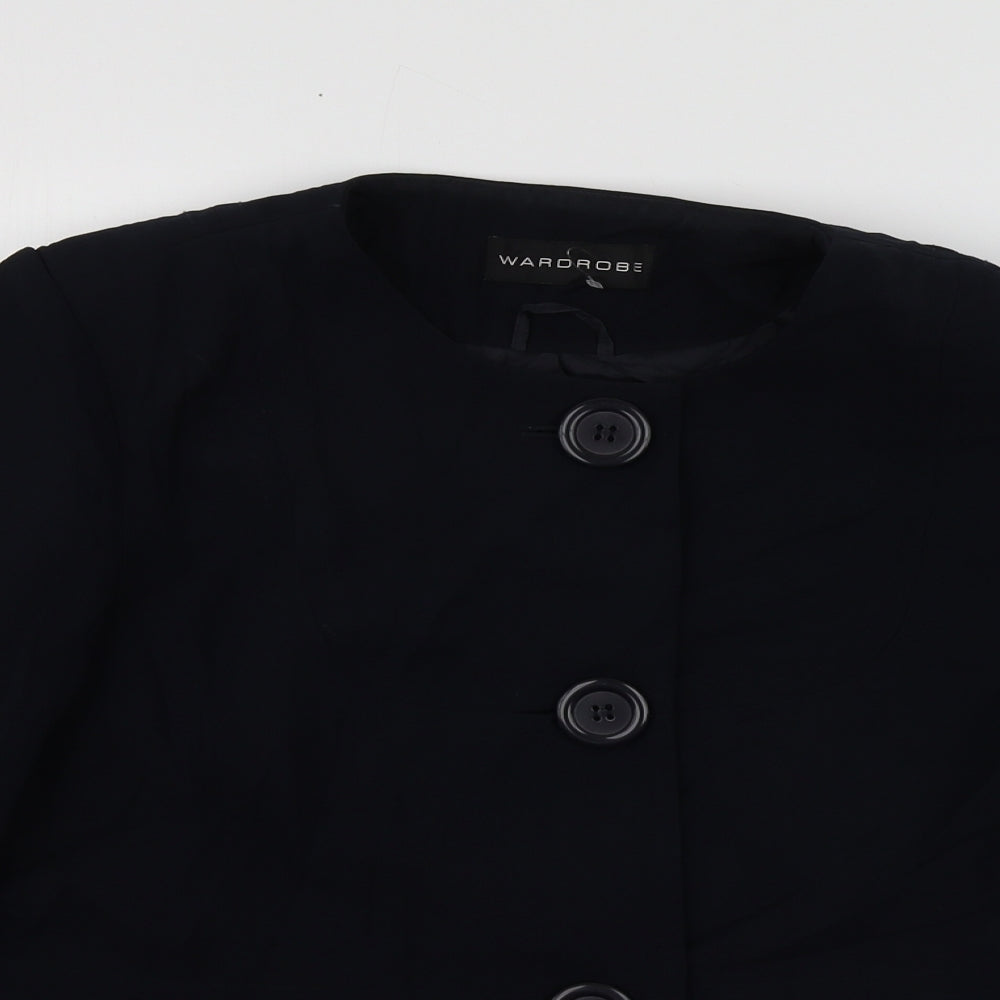 Warehouse Womens Black  Polyester Jacket Suit Jacket Size 16