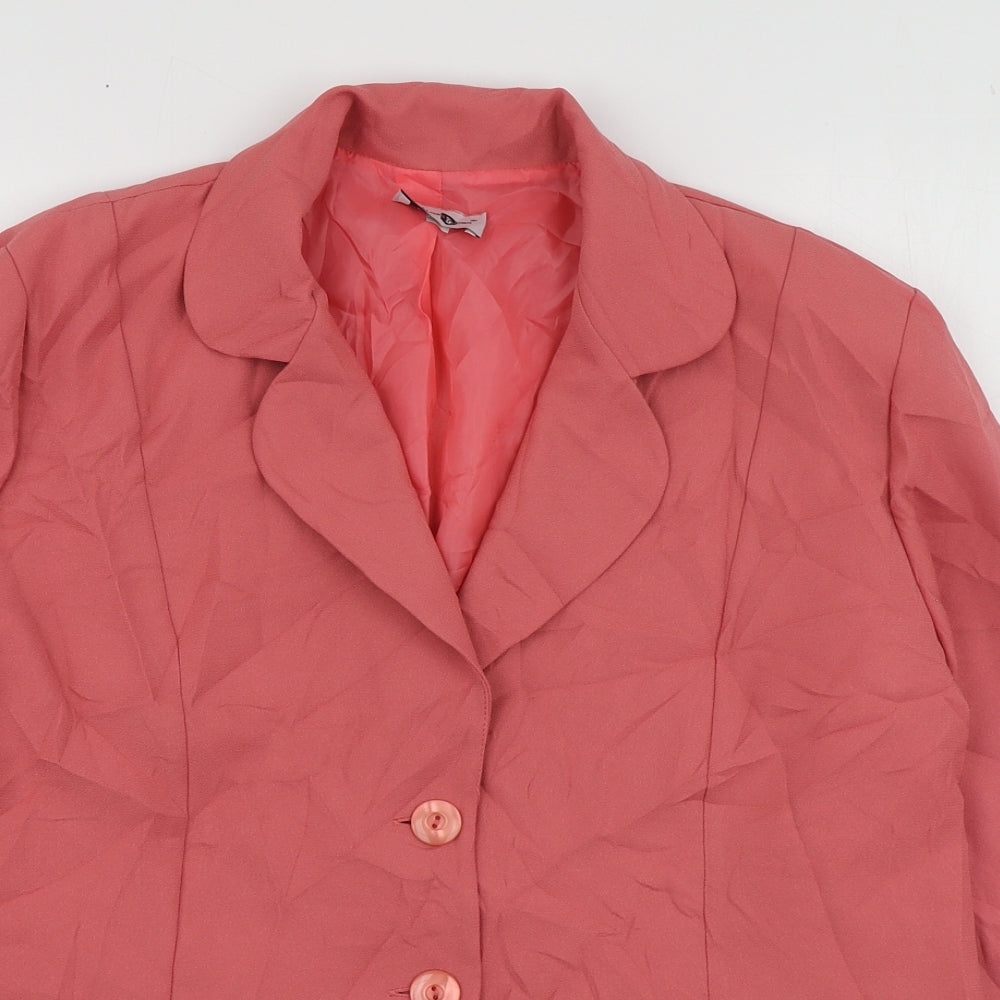 Collection Womens Pink  Polyester Jacket Suit Jacket Size 16