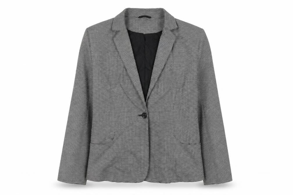 F&F Womens Black Herringbone Polyester Jacket Suit Jacket Size 16