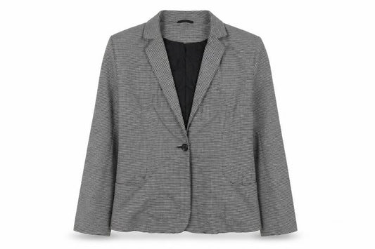 F&F Womens Black Herringbone Polyester Jacket Suit Jacket Size 16