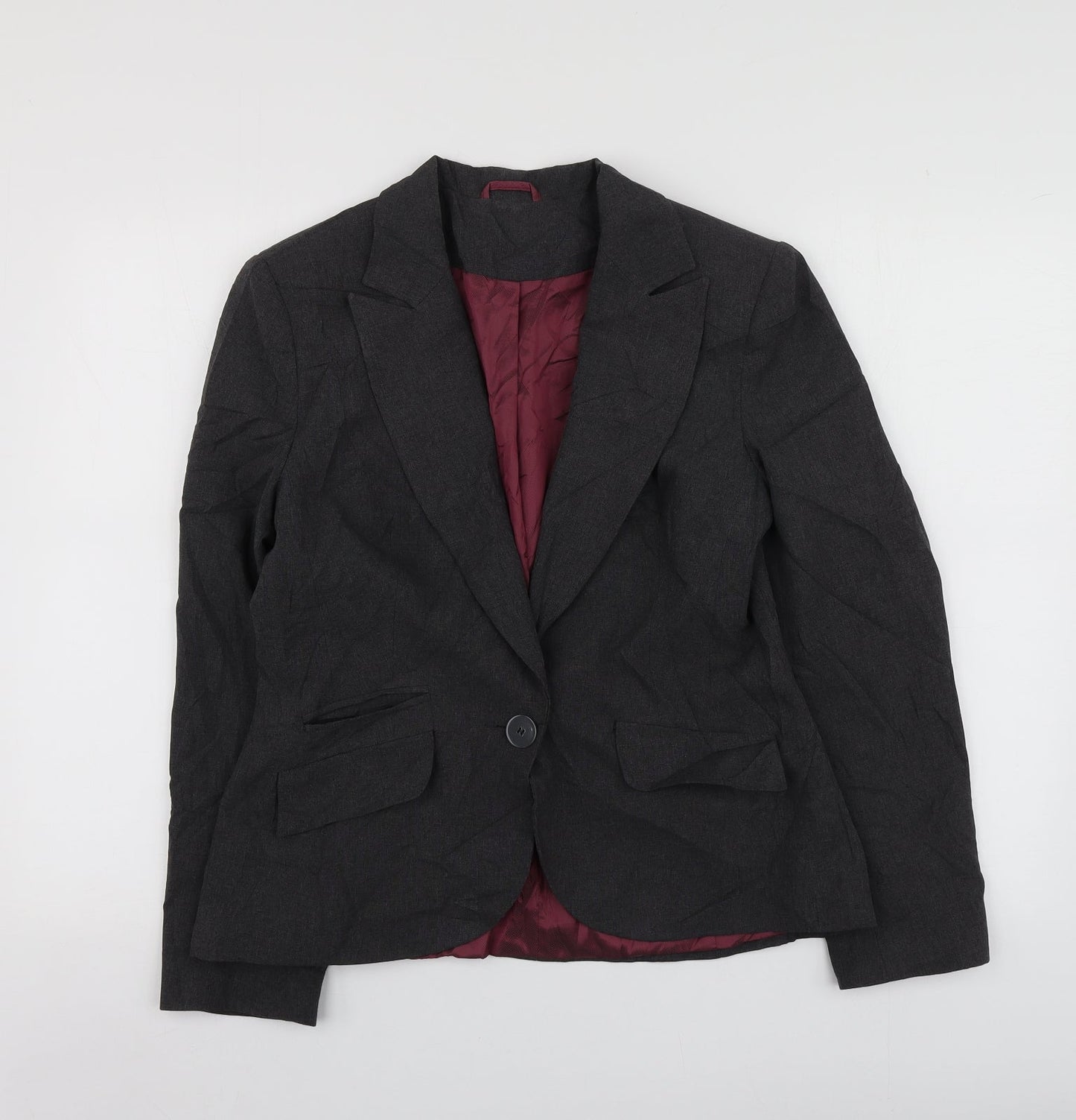 New Look Womens Grey  Polyester Jacket Suit Jacket Size 14