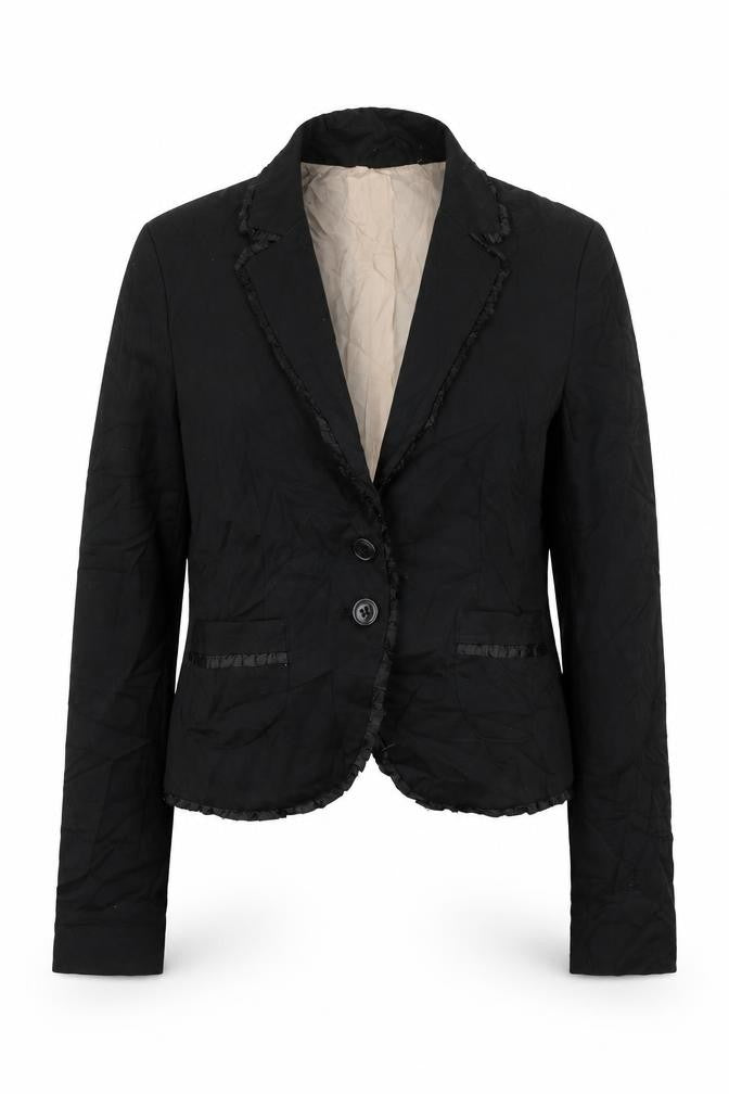 H&M Womens Black  Polyester Jacket Suit Jacket Size 34