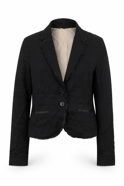 H&M Womens Black  Polyester Jacket Suit Jacket Size 34