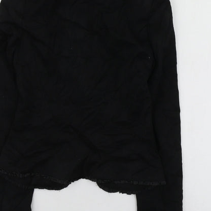 H&M Womens Black  Polyester Jacket Suit Jacket Size 34