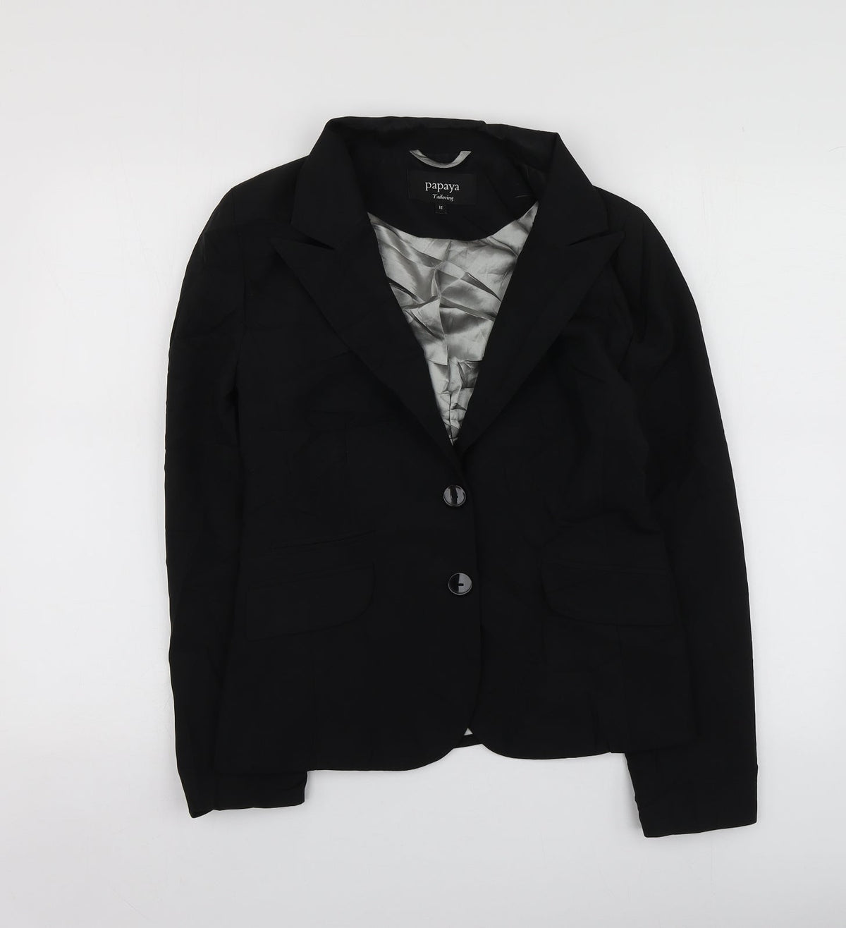 Papaya Womens Black  Polyester Jacket Suit Jacket Size 12