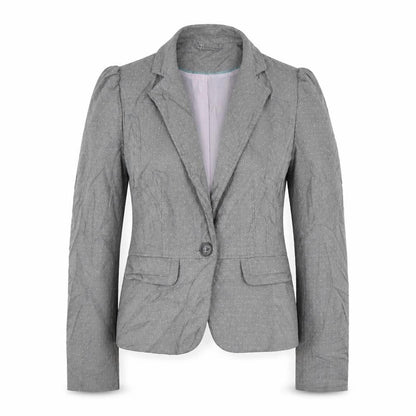 F&F Womens Grey Polka Dot Polyester Jacket Suit Jacket Size 6
