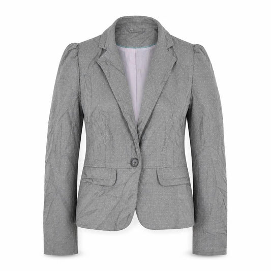F&F Womens Grey Polka Dot Polyester Jacket Suit Jacket Size 6
