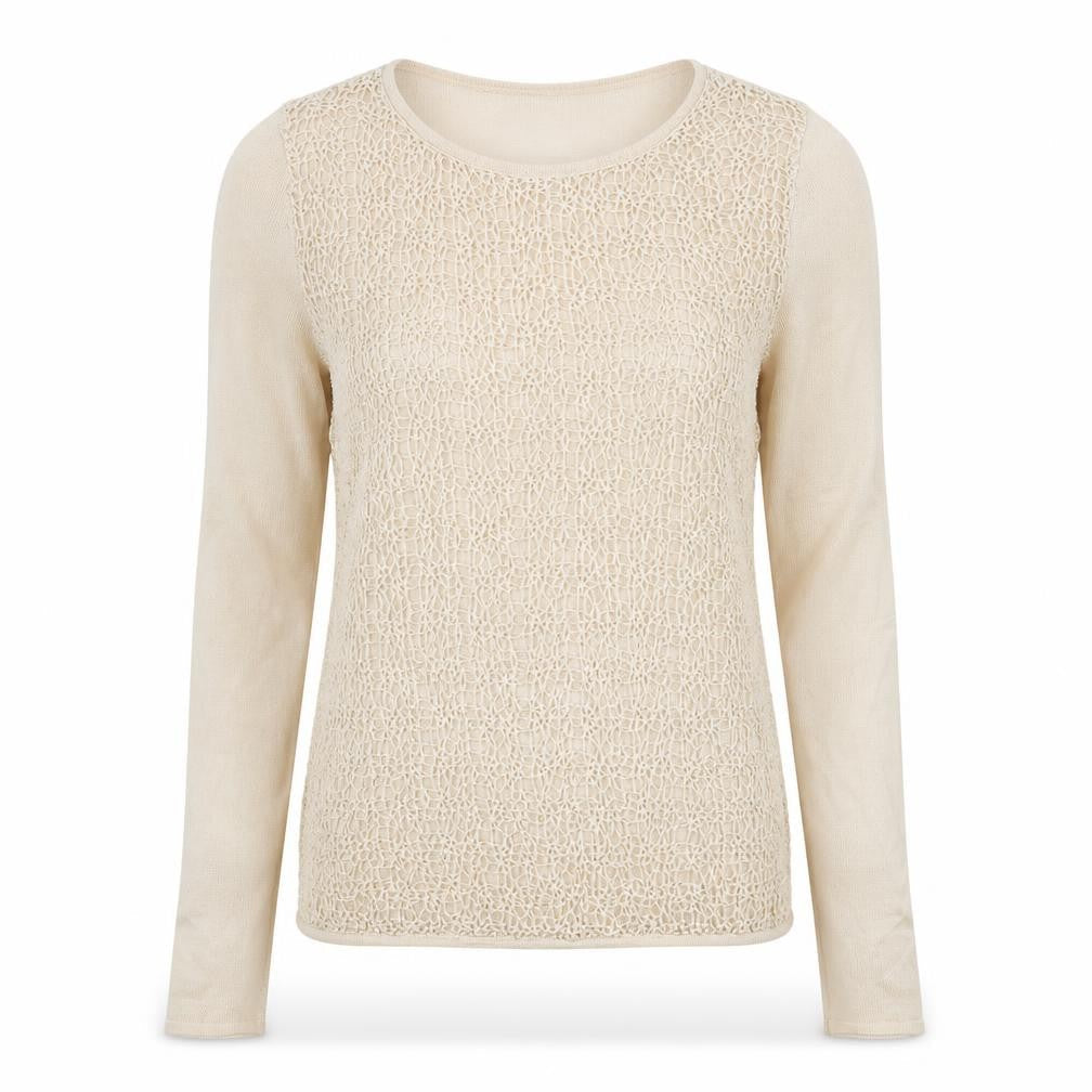 Autograph Womens Beige Round Neck  Acrylic Pullover Jumper Size 12