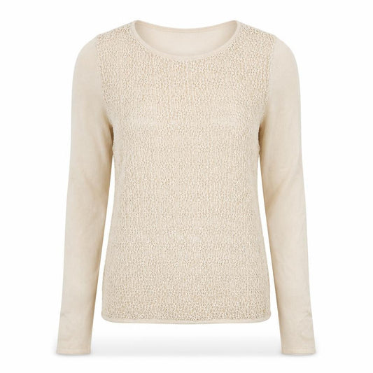 Autograph Womens Beige Round Neck  Acrylic Pullover Jumper Size 12