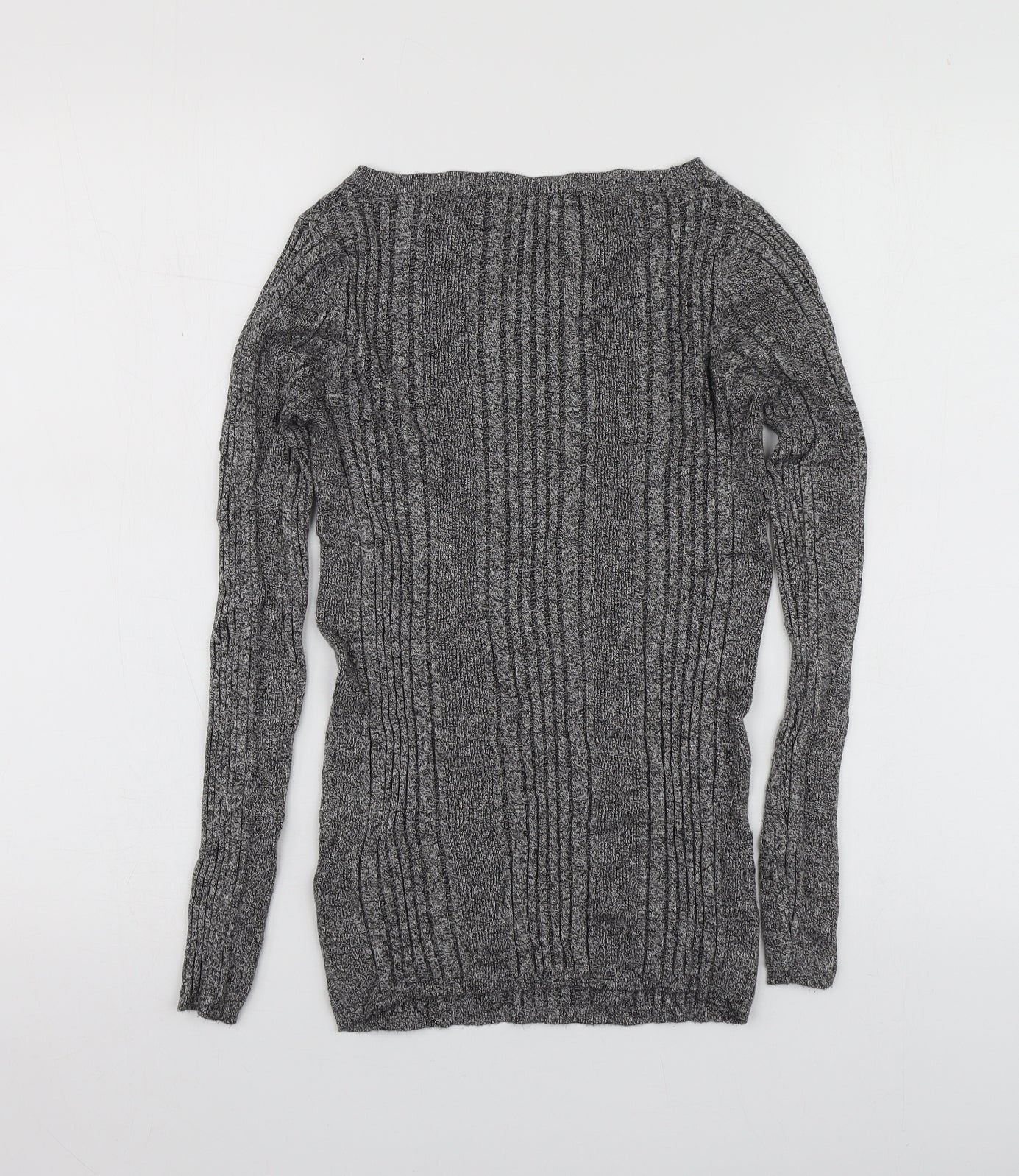 M7S Womens Grey Round Neck  Viscose Pullover Jumper Size 10